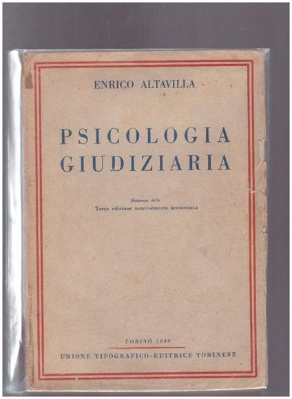 Psicologia giudiziaria - Enrico Altavilla - copertina