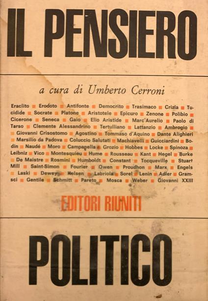 Il pensiero politico - Umberto Cerroni - copertina