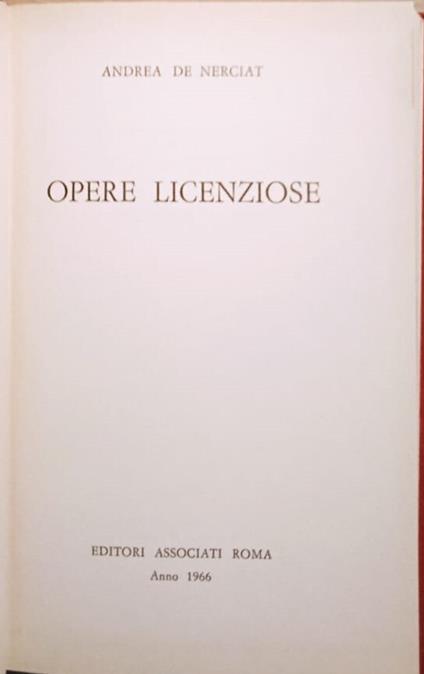 Opere licenziose - André de Nerciat - copertina