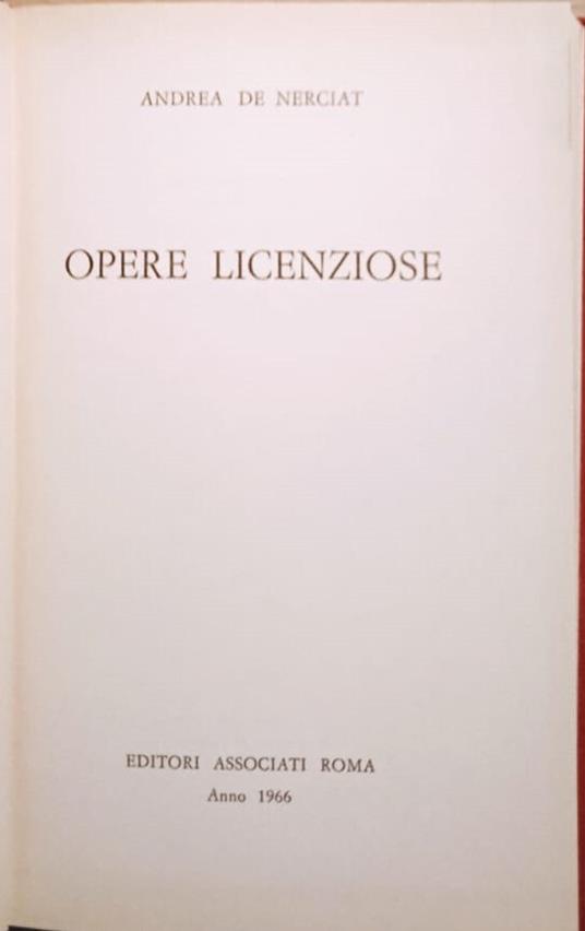 Opere licenziose - André de Nerciat - copertina