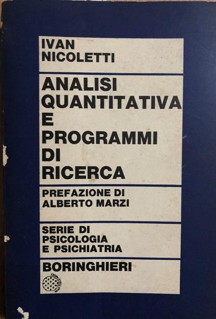 Analisi quantitativa e programmi di ricerca - Ivan Nicoletti - copertina