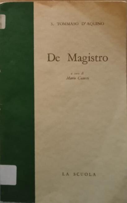 De Magistro - Tommaso d'Aquino (san) - copertina
