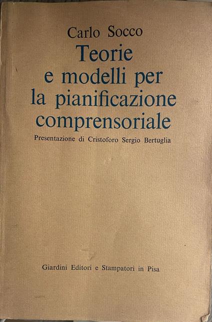 Teorie e modelli per la pianificazione comprensoriale - Carlo Socco - copertina