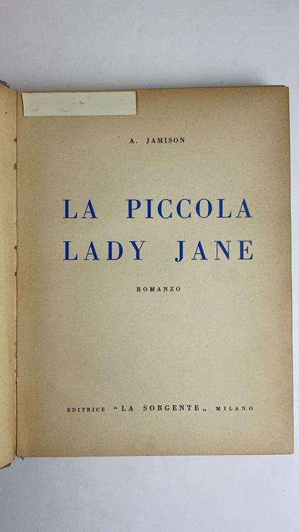 La piccola Lady Jane - copertina