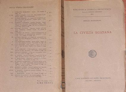 La civiltà egiziana - Sergio Donadoni - copertina