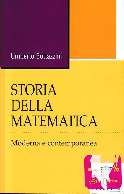 Storia della matematica moderna e contemporanea - copertina