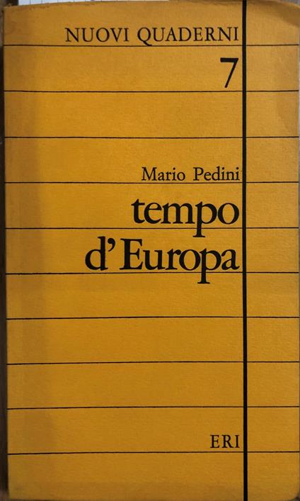 tempo d'Europa - Mario Pedini - copertina
