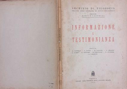 Informazione e testimonianza - copertina