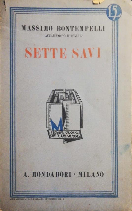 Sette Savi - Massimo Bontempelli - copertina