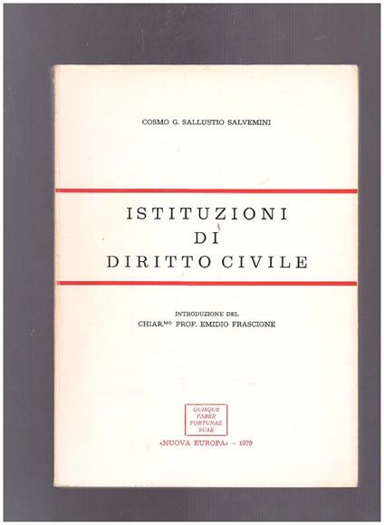 Istituzioni di diritto civile - copertina