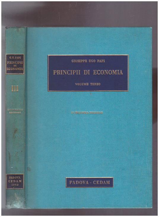 Principi di Economia Volume Terzo - Giuseppe Ugo - copertina