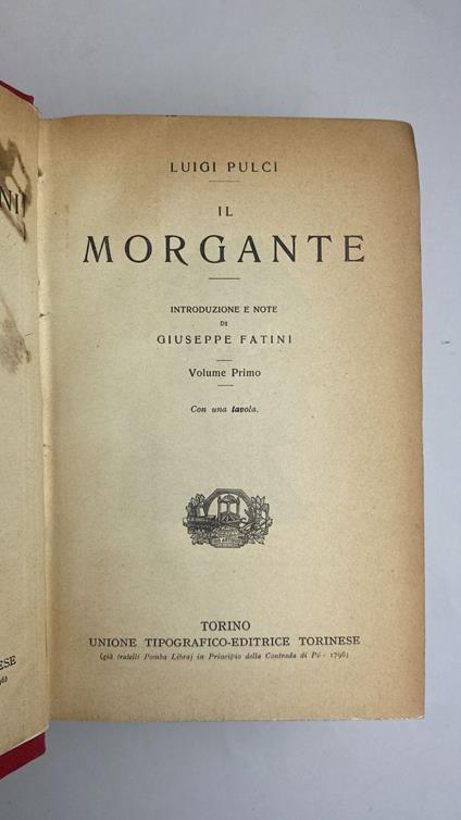 Il Morgante - Luigi Pulci - copertina