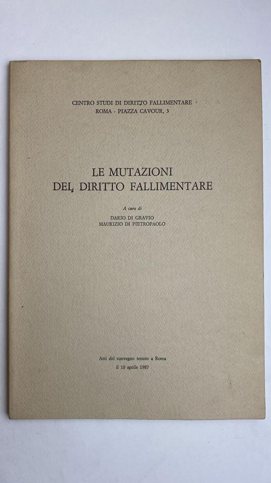 Le mutazioni del diritto fallimentare - copertina