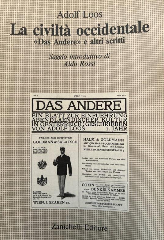 La civiltà occidentale. "Das Andere" e altri scritti - Adolf Loos - copertina