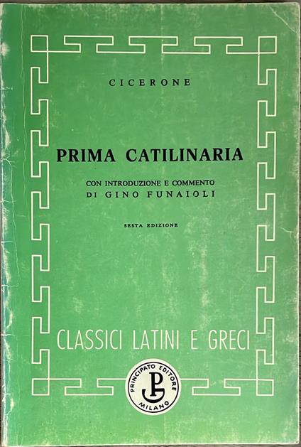 Prima catilinaria - Marco Tullio Cicerone - copertina