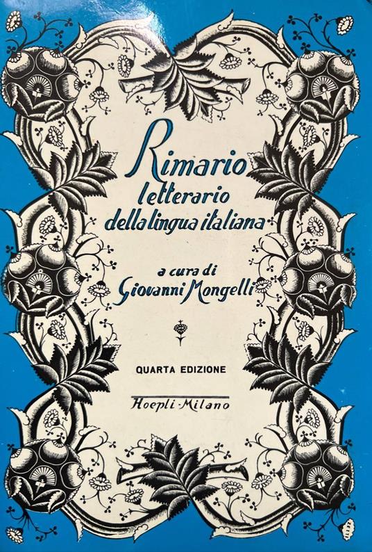 Rimario letterario della lingua italiana - Giovanni Mongelli - copertina