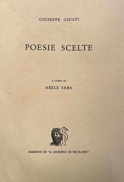 Poesie scelte - Giuseppe Giusti - copertina