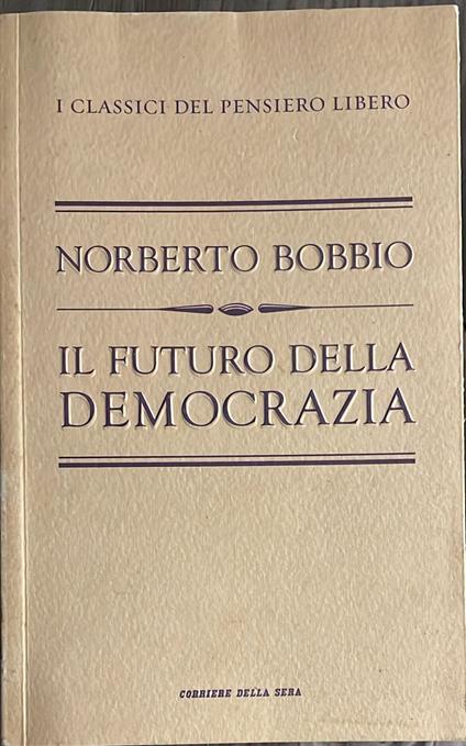Il futuro della democrazia - Norberto Bobbio - copertina