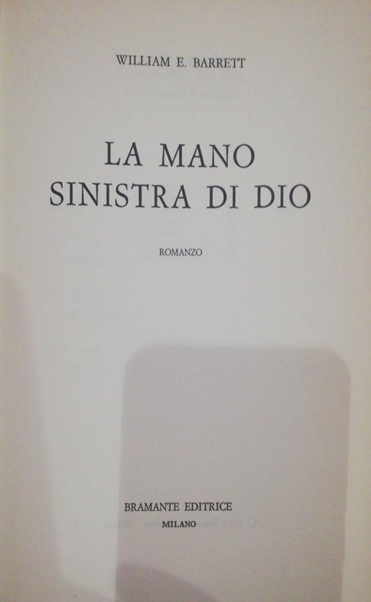 La mano sinistra di Dio - William E. Barrett - copertina