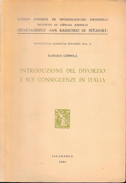 Introduzione del divorzio e sue conseguenze in Italia - Raffaele Coppola - copertina