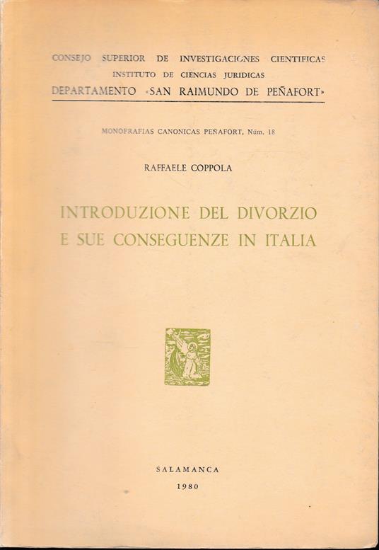 Introduzione del divorzio e sue conseguenze in Italia - Raffaele Coppola - copertina