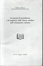 La potestà di giurisdizione e di magistero della Chiesa cattolica nell'ordinamento italiano