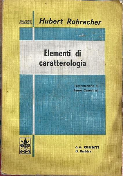 Elementi di caratterologia - copertina