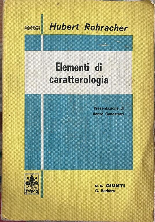 Elementi di caratterologia - copertina