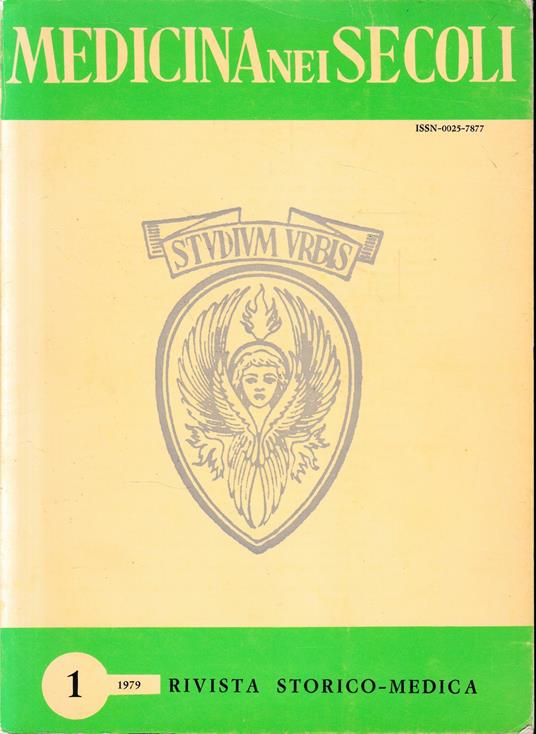 Medicina nei Secoli. Vol. XVI Gennaio-Aprile 1979, n. 1. Rivista storico-medica - copertina