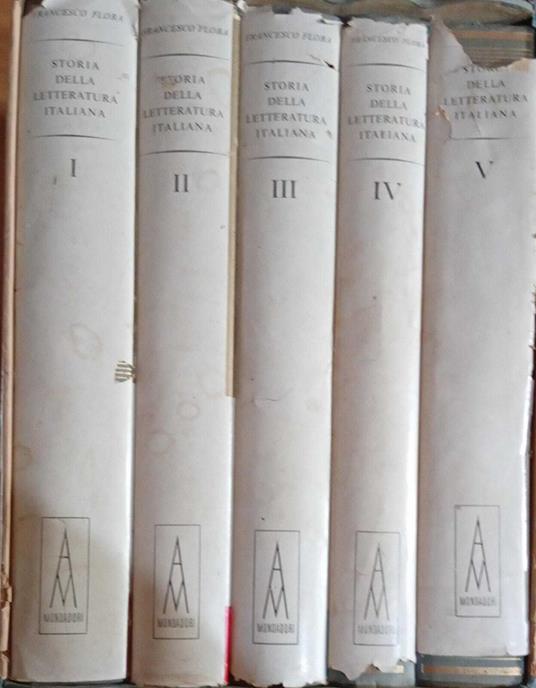 Storia della letteratura italiana (5 volumi) - Francesco Flora - copertina
