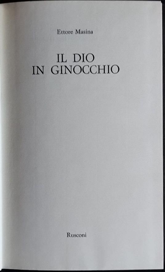 Il Dio in ginocchio - Ettore Masina - copertina