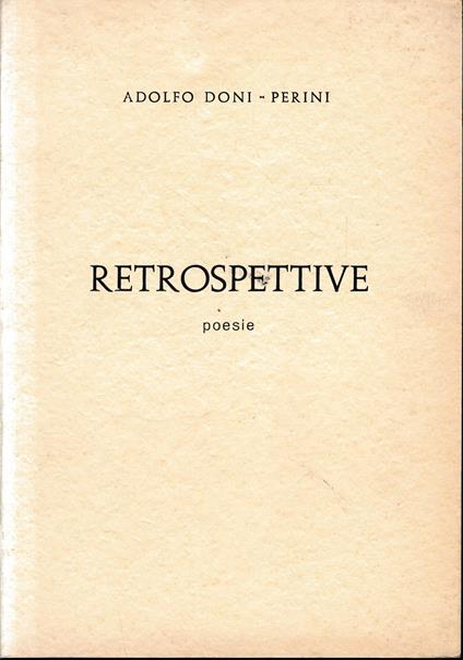 Retrospettive. Poesie - copertina