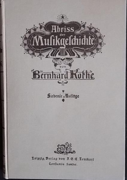 Abriss der Musikgeschichte - copertina