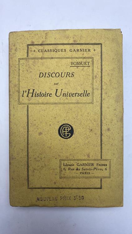 Discours sur l'Histoire Universelle - Jacques-Bénigne Bossuet - copertina