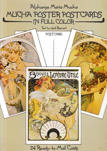 Mucha Posters Postcards in full color: 24 Ready-to-Mail Cards - copertina