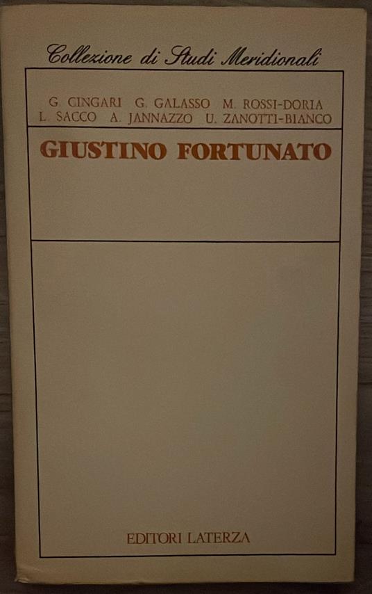 Giustino Fortunato - copertina