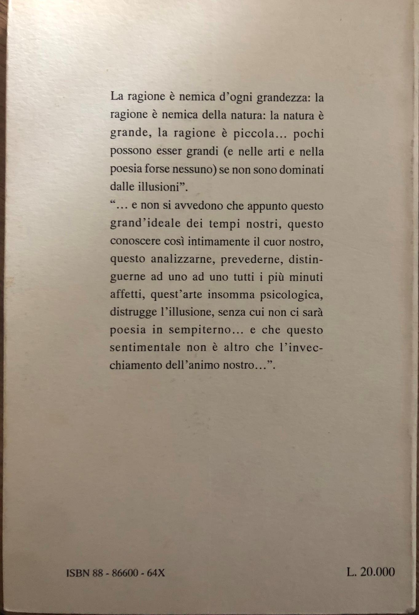 Giacomo Leopardi. Autoanalisi di un poeta