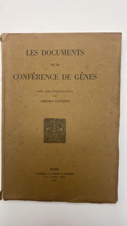 Les documents de la conferences de genes - copertina