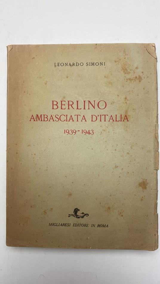 Berlino ambasciata d'Italia - copertina
