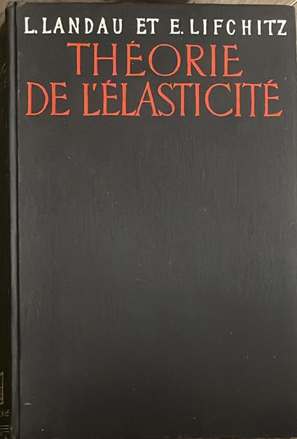 Théorie de l'élasticité - copertina