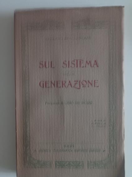 Sul sistema della generazione - Lazzaro Spallanzani - copertina