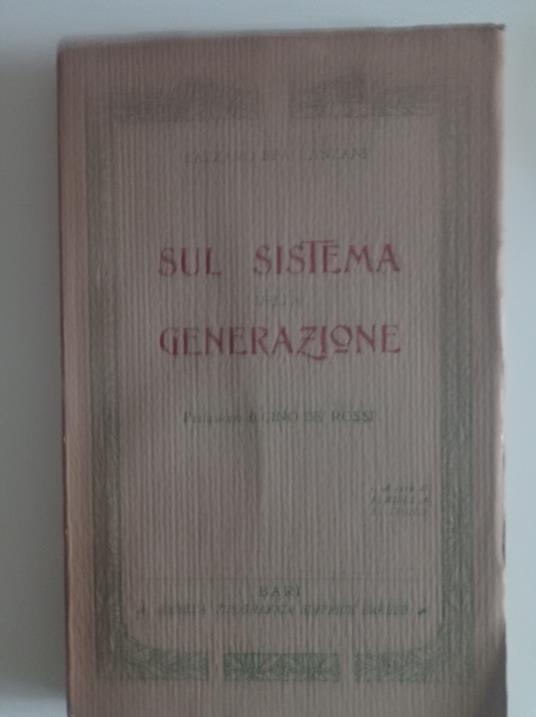Sul sistema della generazione - Lazzaro Spallanzani - copertina