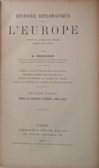 Histoire diplomatique de l'Europe - copertina