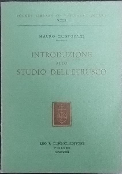 Introduzione allo studio dell'etrusco - Mauro Cristofani - copertina