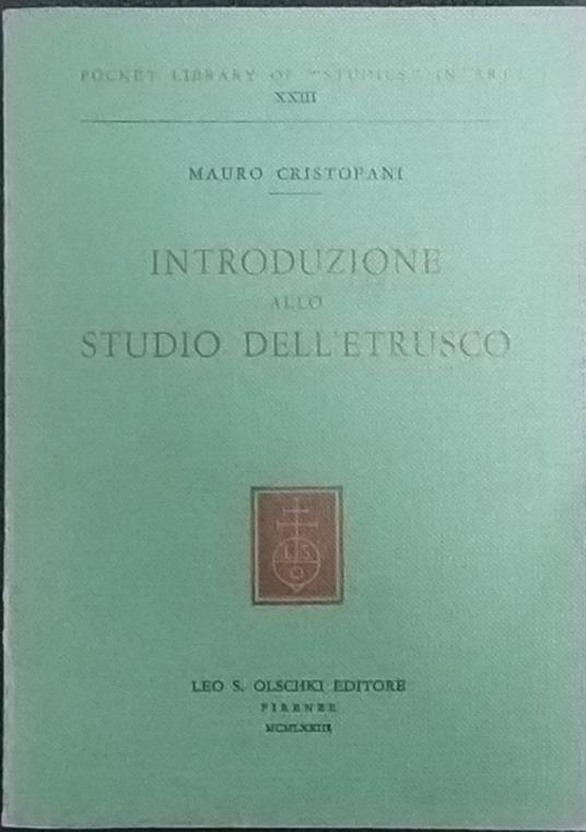 Introduzione allo studio dell'etrusco - Mauro Cristofani - copertina