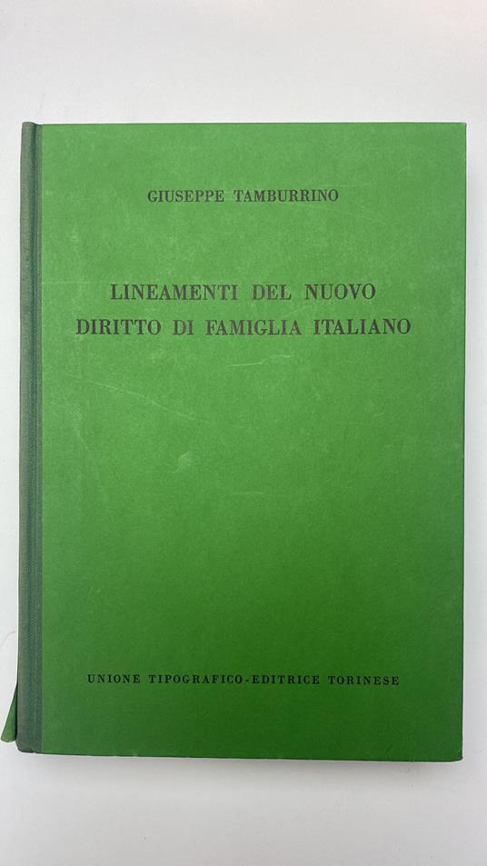Lineamenti del nuovo diritto di famiglia italiano - Giuseppe Tamburrino - copertina