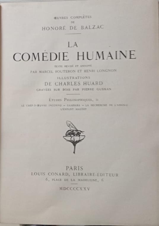 La Comèdie Humaine. Le chef - d'oeuvre inconnu - Honoré de Balzac - copertina