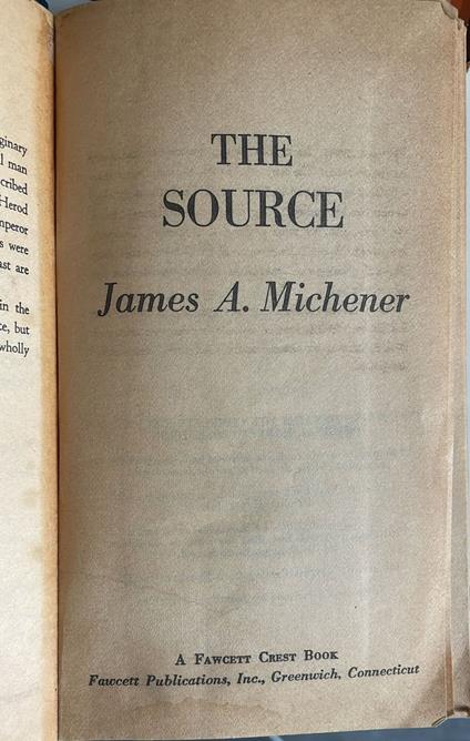 The source - James A. Michener - copertina