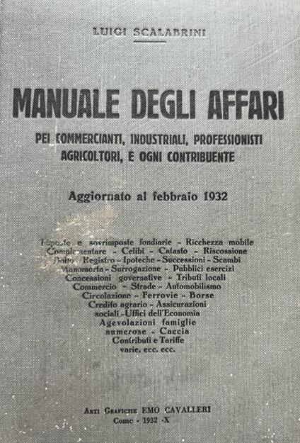 Manuale degli affari - copertina
