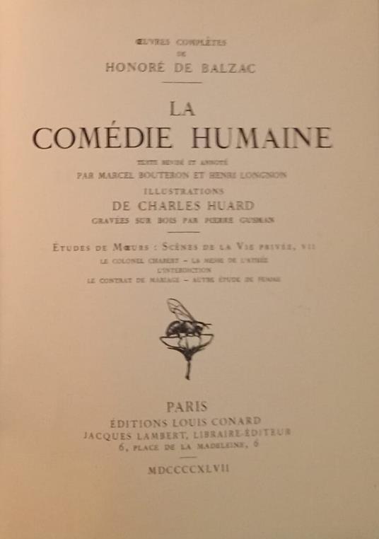 Le colonel Chabert - Honoré de Balzac - copertina